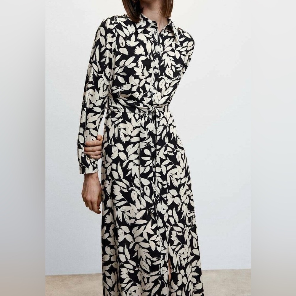 Black and White Maxi Shirt Dress